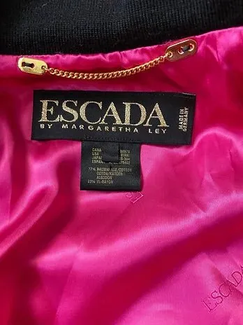 1980s ESCADA VELVET EMBROIDERED CIRCLE VELVET CROPPED BOMBER OVERSHOULDER JACKET