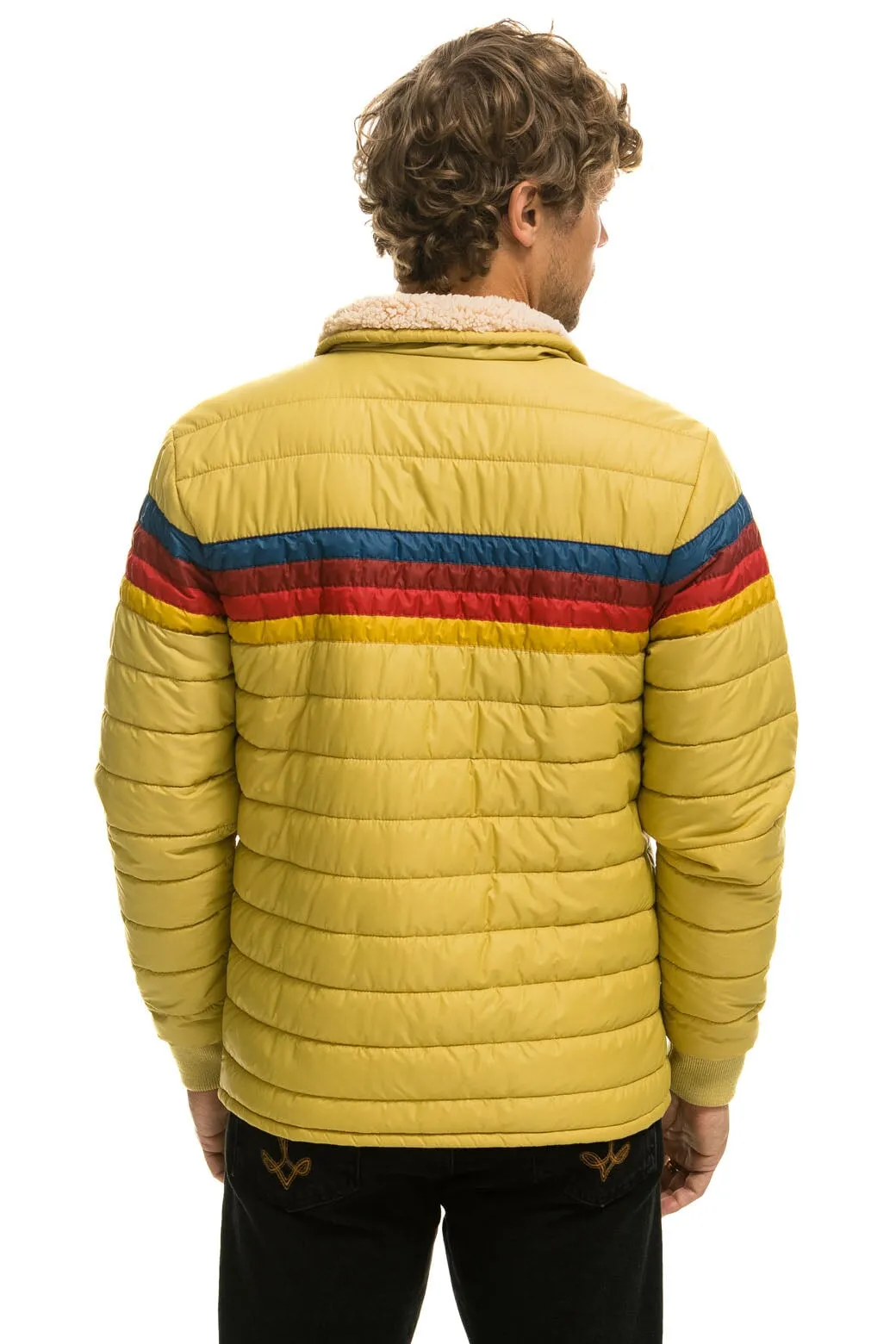 4 STRIPE RAINBOW SLEEVE JACKET  -  KHAKI