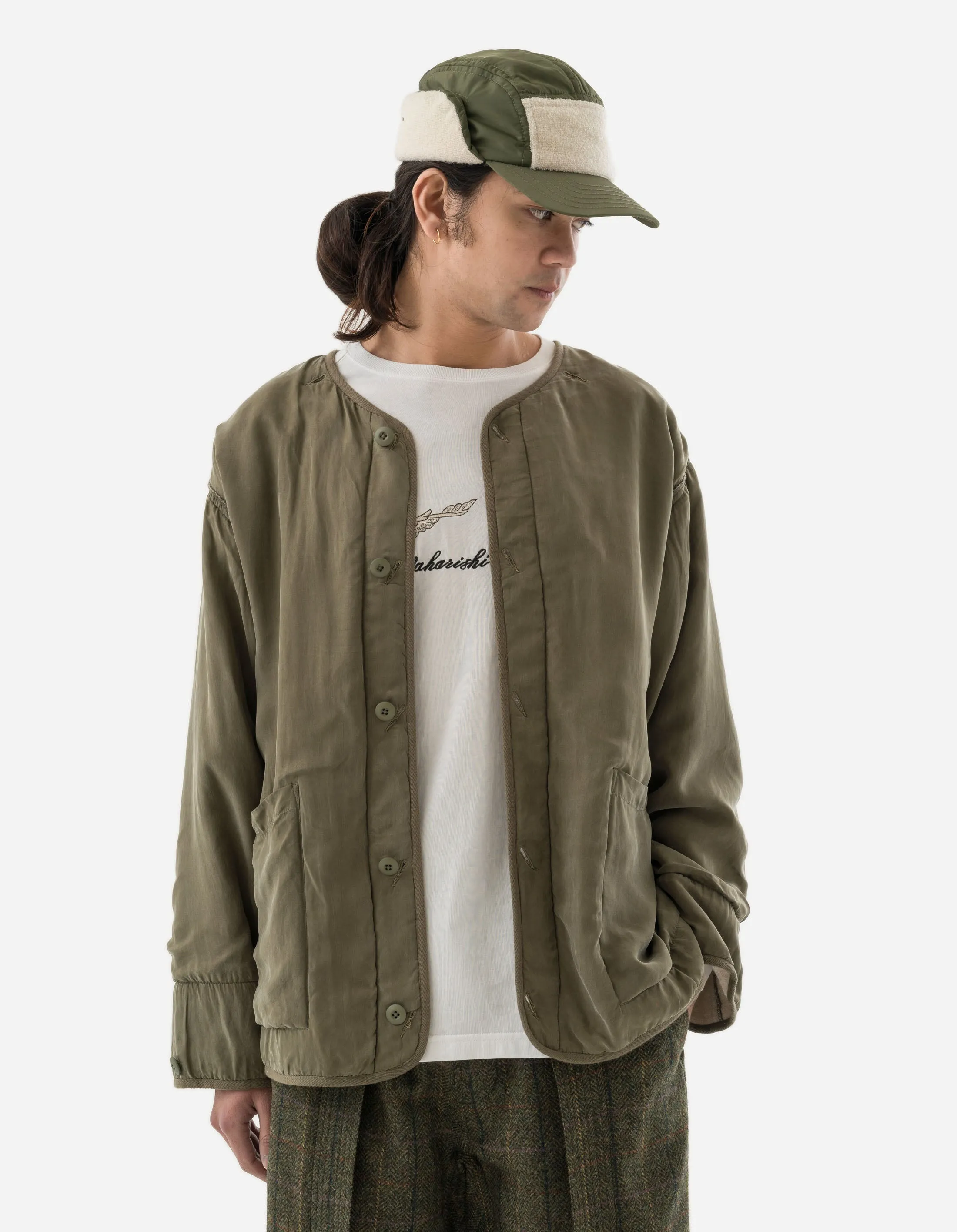 5253 Reversible M65 Wool Liner Olive/Ecru