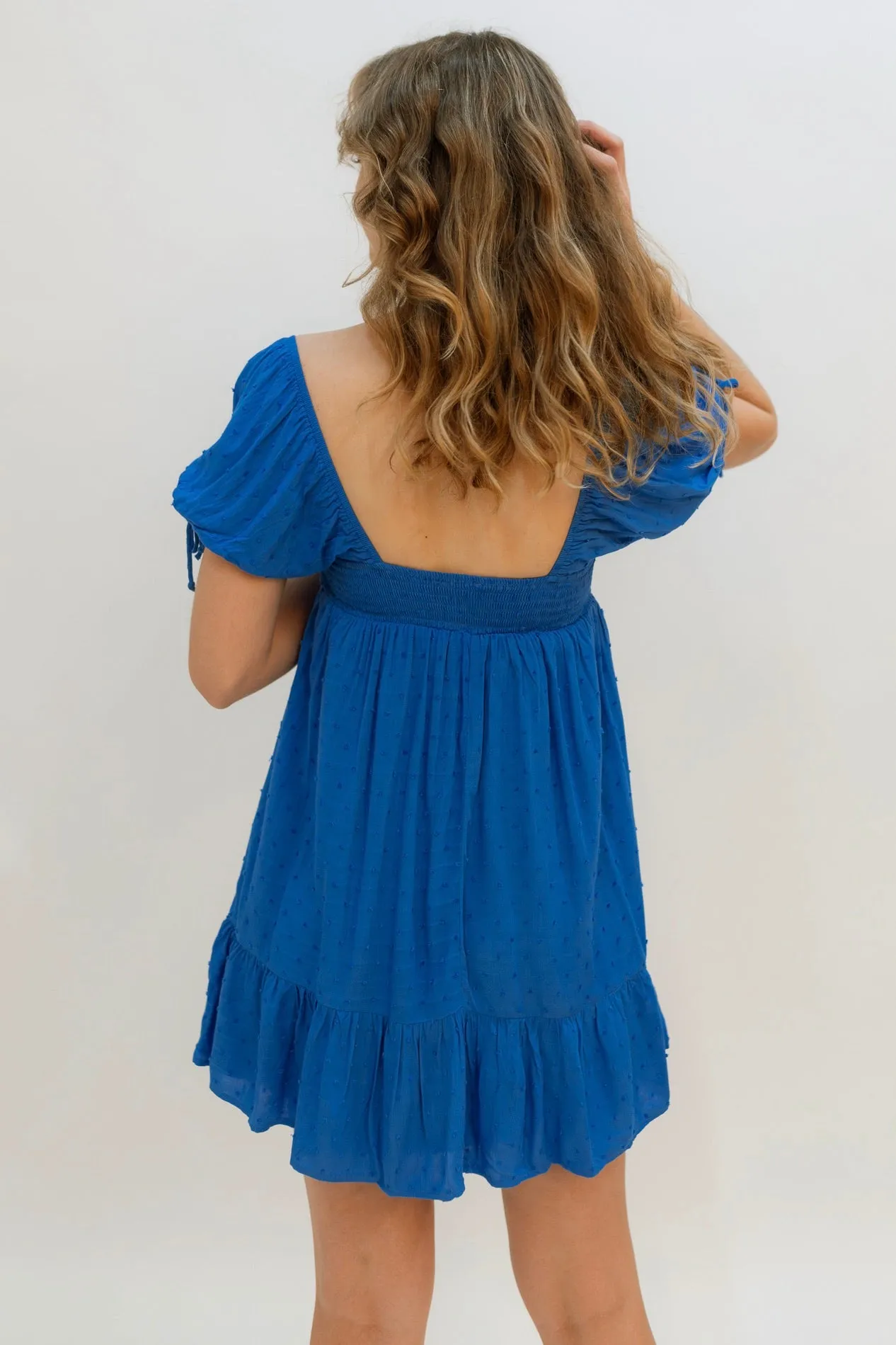 Alison Puff Sleeve Dress - Blue