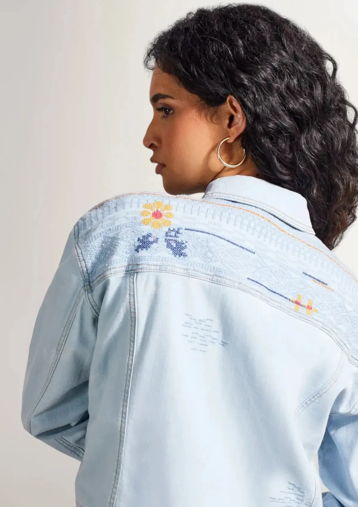 Bella Embroidered Classic Denim Jacket