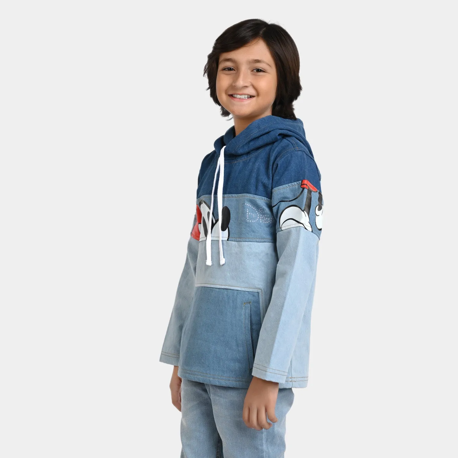 Boys Denim Jacket Character-Mid Blue