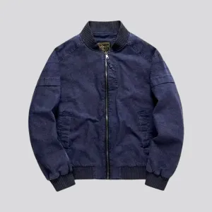 Casual men's denim bomber jacket