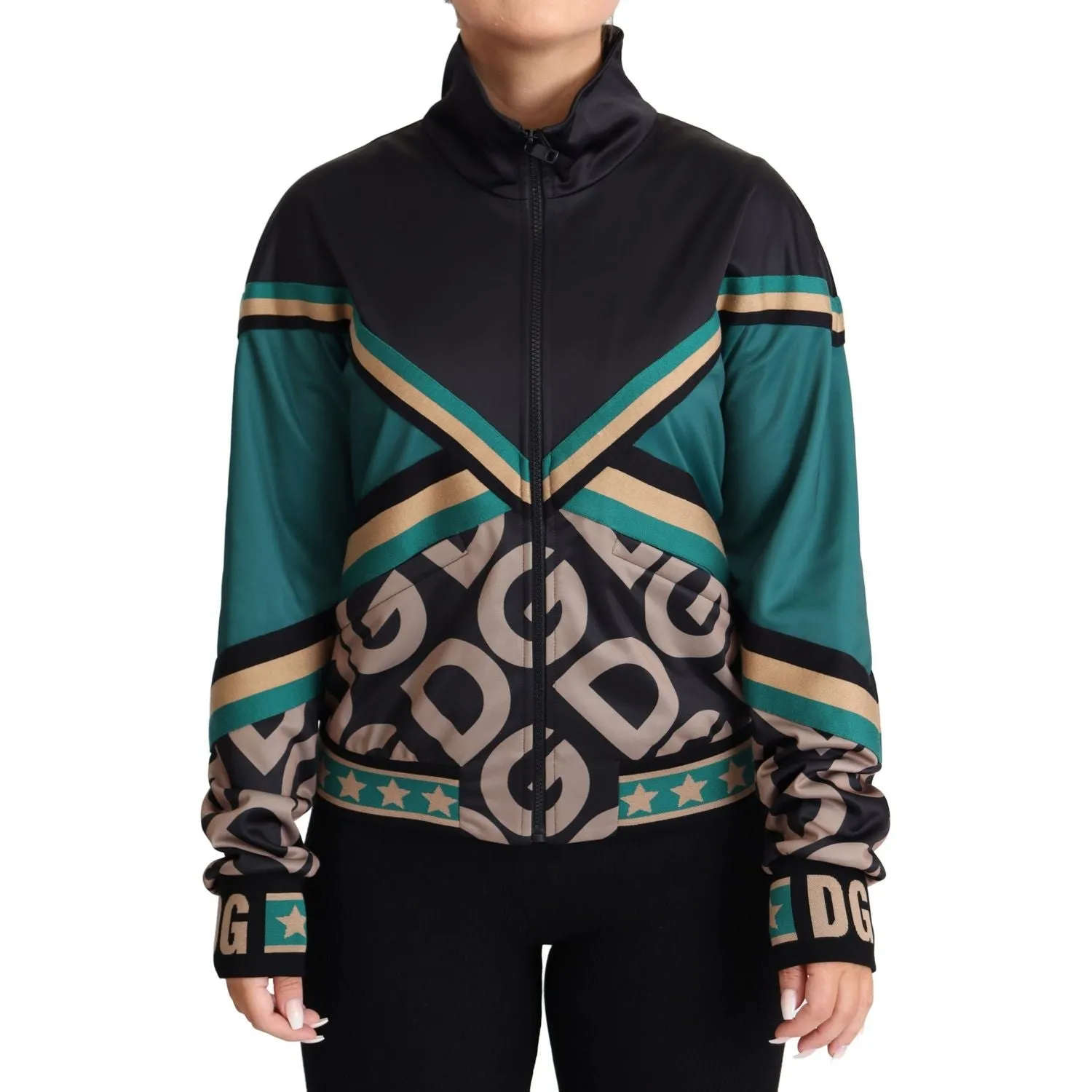 Dolce & Gabbana Chic Multicolor Track Jacket with Logo Mania