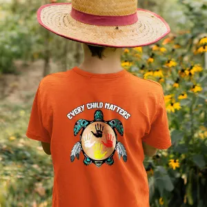 Every Child Matters Feather Hand Color On Turtle For Orange Shirt Day Unisex Back T-Shirt/Hoodie/Sweatshirt