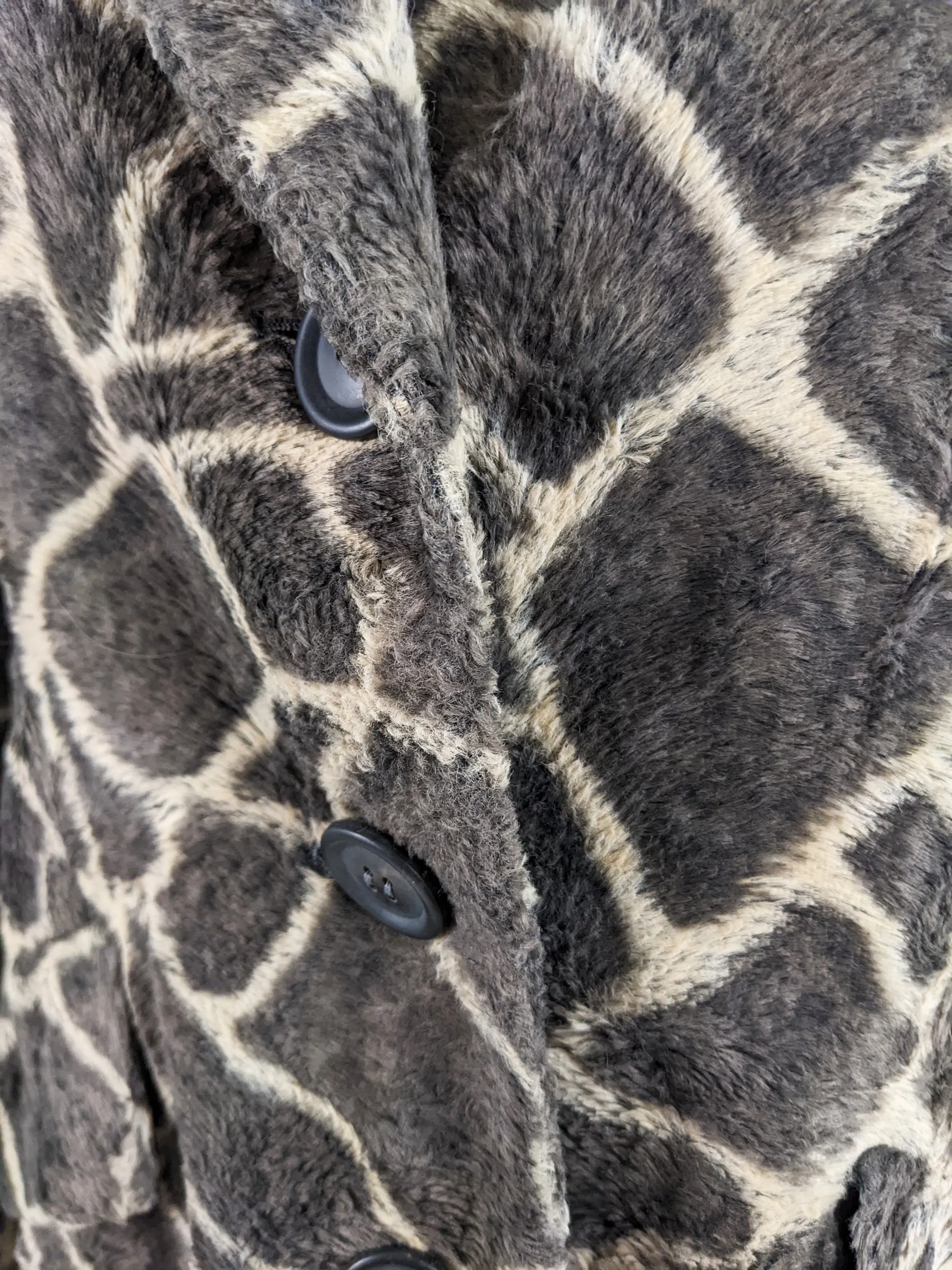 Georges Rech Vintage Womens Giraffe Print Faux Fur Jacket,1990s