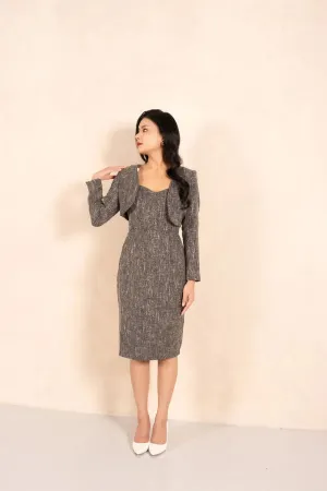 Gisellia Tweed Jacket in Black Grey