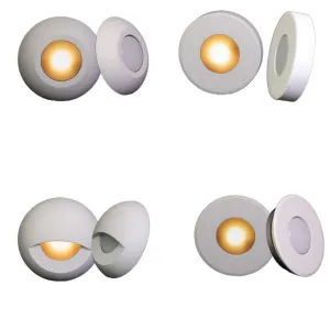 Gravity Surface Mounted LED Deck Light - White Housing - Warm White