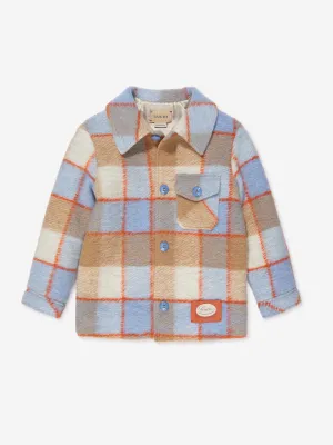 Gucci Baby Boys Checked Jacket in Blue