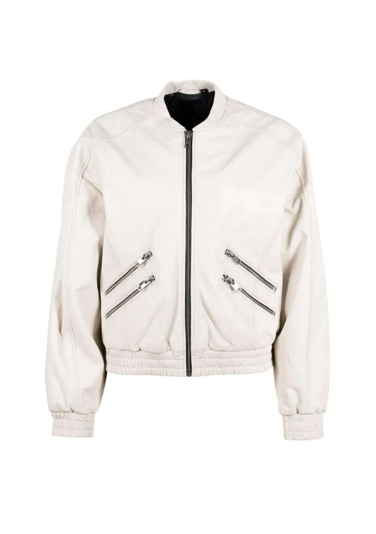 Hariet Zip-Front Leather Jacket