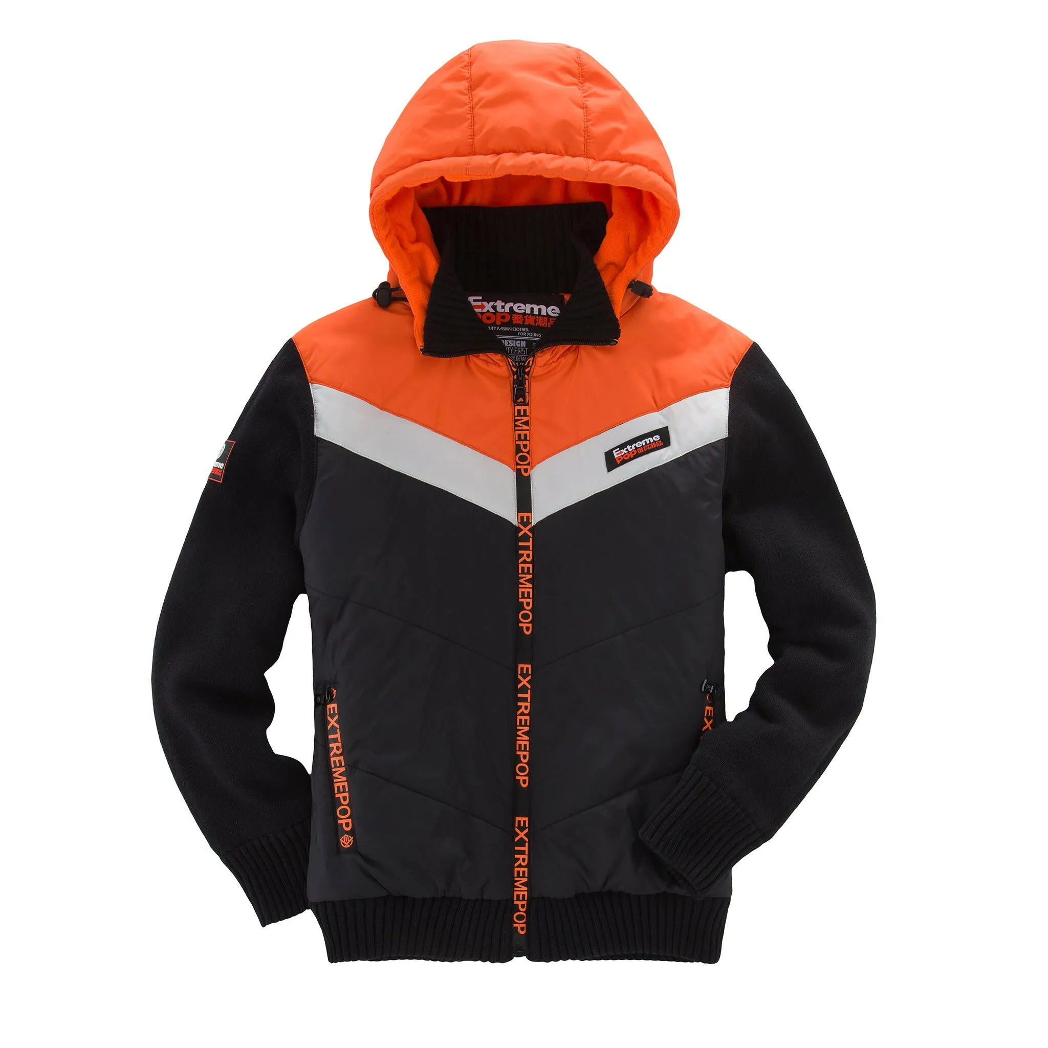 Men Knitted and Woven Padded Jacket