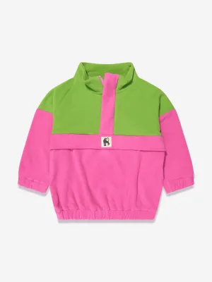 Mini Rodini Girls Fleece Zip Pullover in Pink