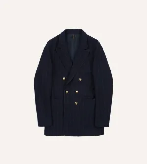 Navy Pin Stripe Wool-Cotton Games Blazer Mk. III