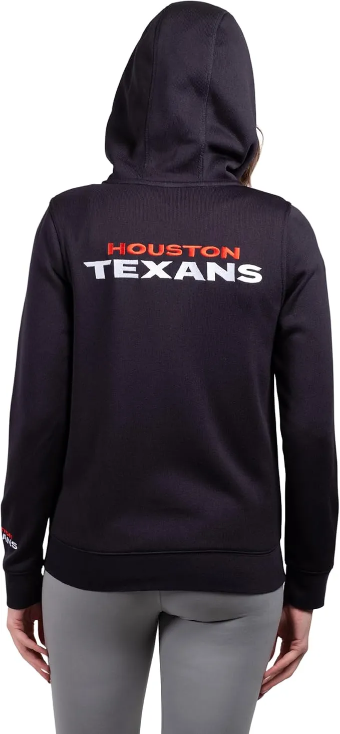 NFL Houston Texans Official Women's Full Zip Marl Knit Hoodie Sweatshirt Jacket|Houston Texans