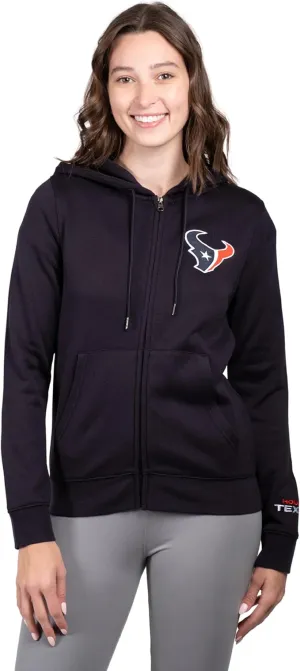 NFL Houston Texans Official Women's Full Zip Marl Knit Hoodie Sweatshirt Jacket|Houston Texans