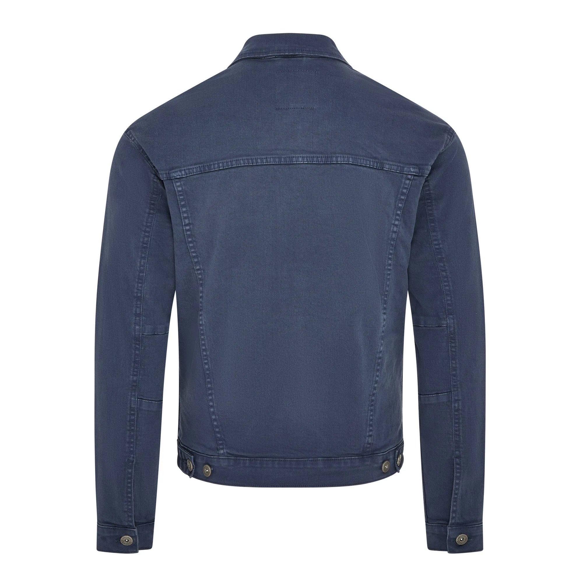 Pendle mens twill trucker jacket with comfort stretch in Airforce Blue