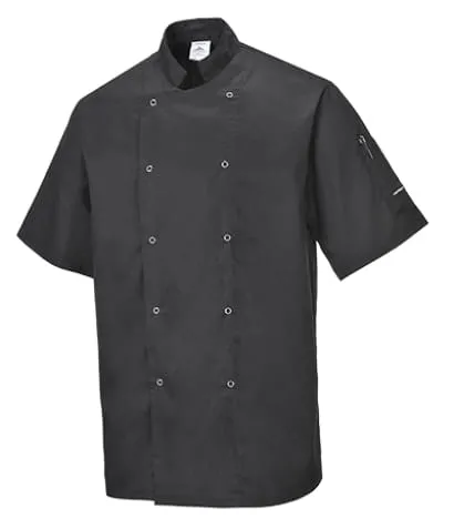 Portwest Cumbria Stud Chefs Jacket Short Sleeve - C733