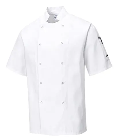 Portwest Cumbria Stud Chefs Jacket Short Sleeve - C733