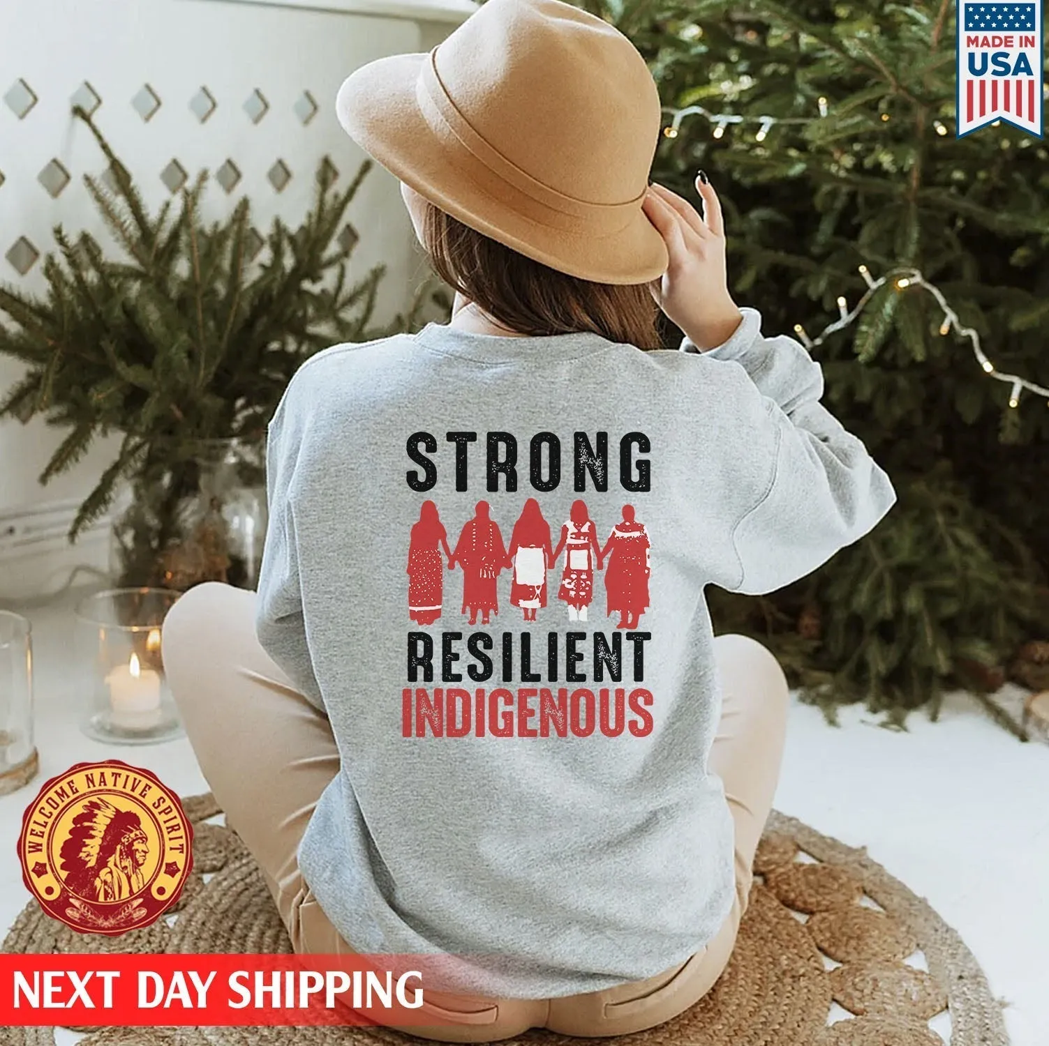 Strong Resilient Indigenous Woman Women Together Unisex Back T-Shirt/Hoodie/Sweatshirt