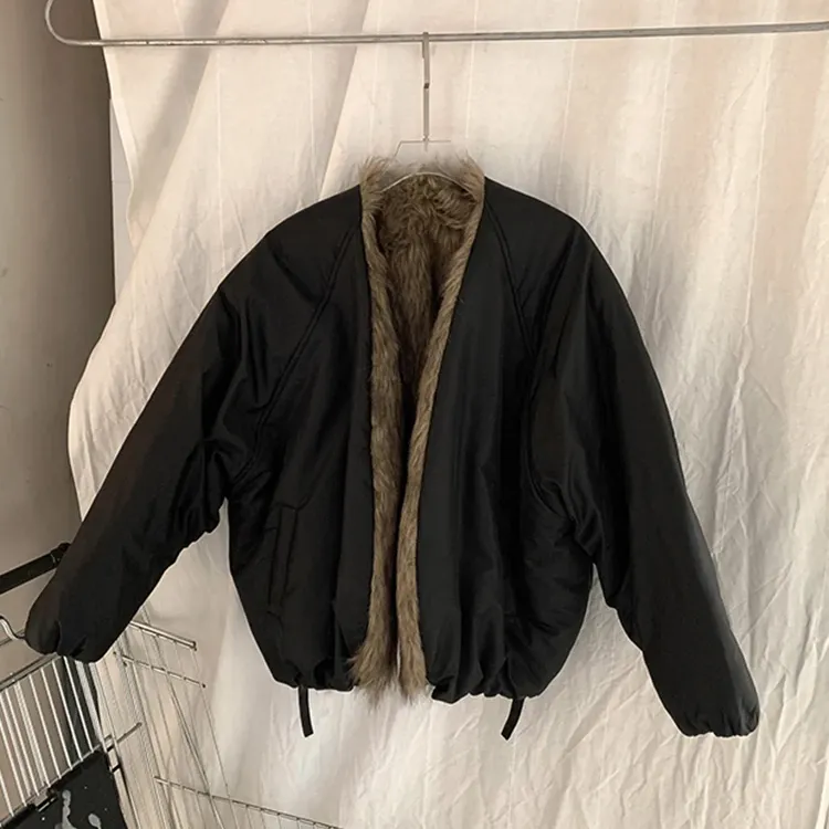 Thick Warm Reversible Faux Fur Jacket