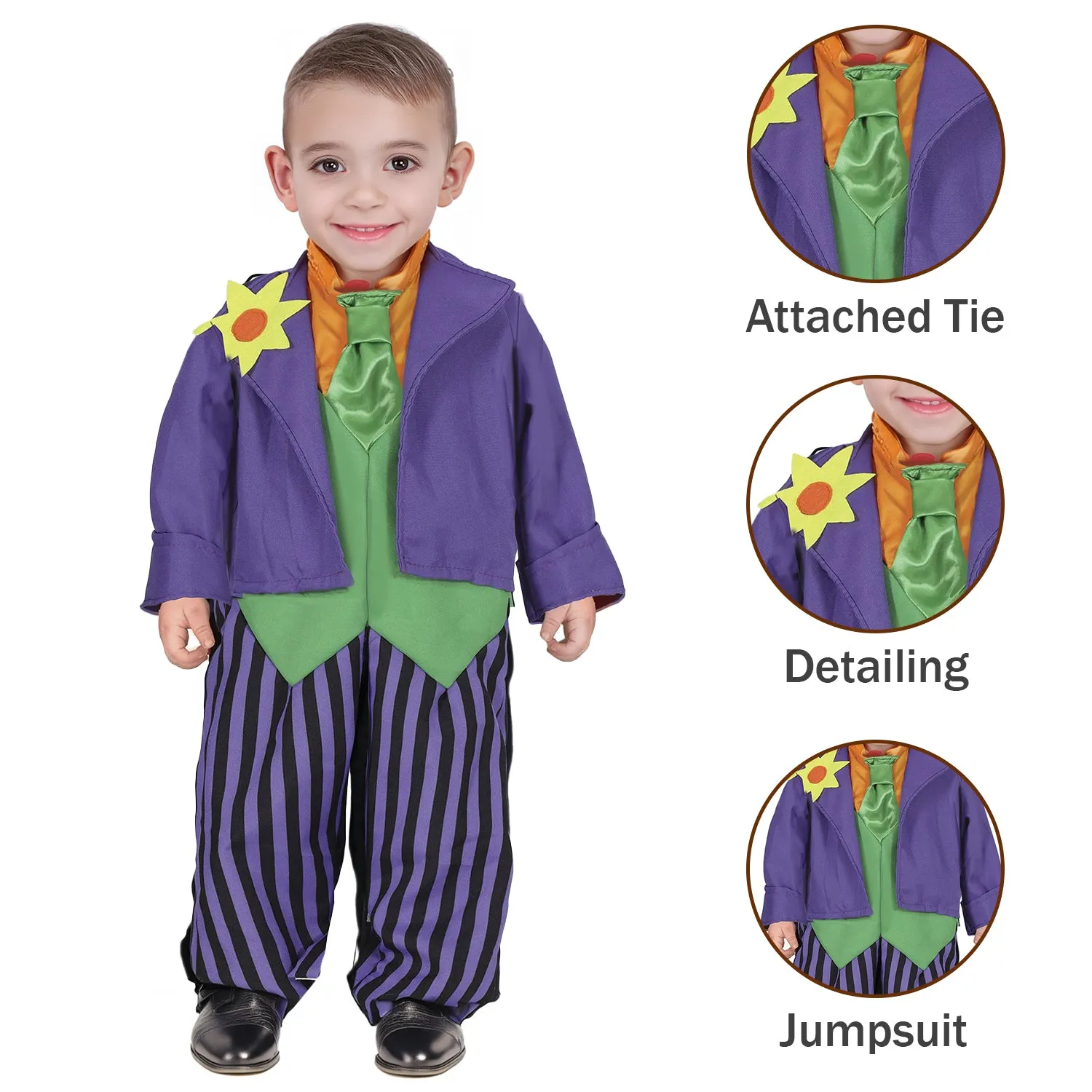 Toddler Joker Halloween Movie Kids Fancy Dress Costume