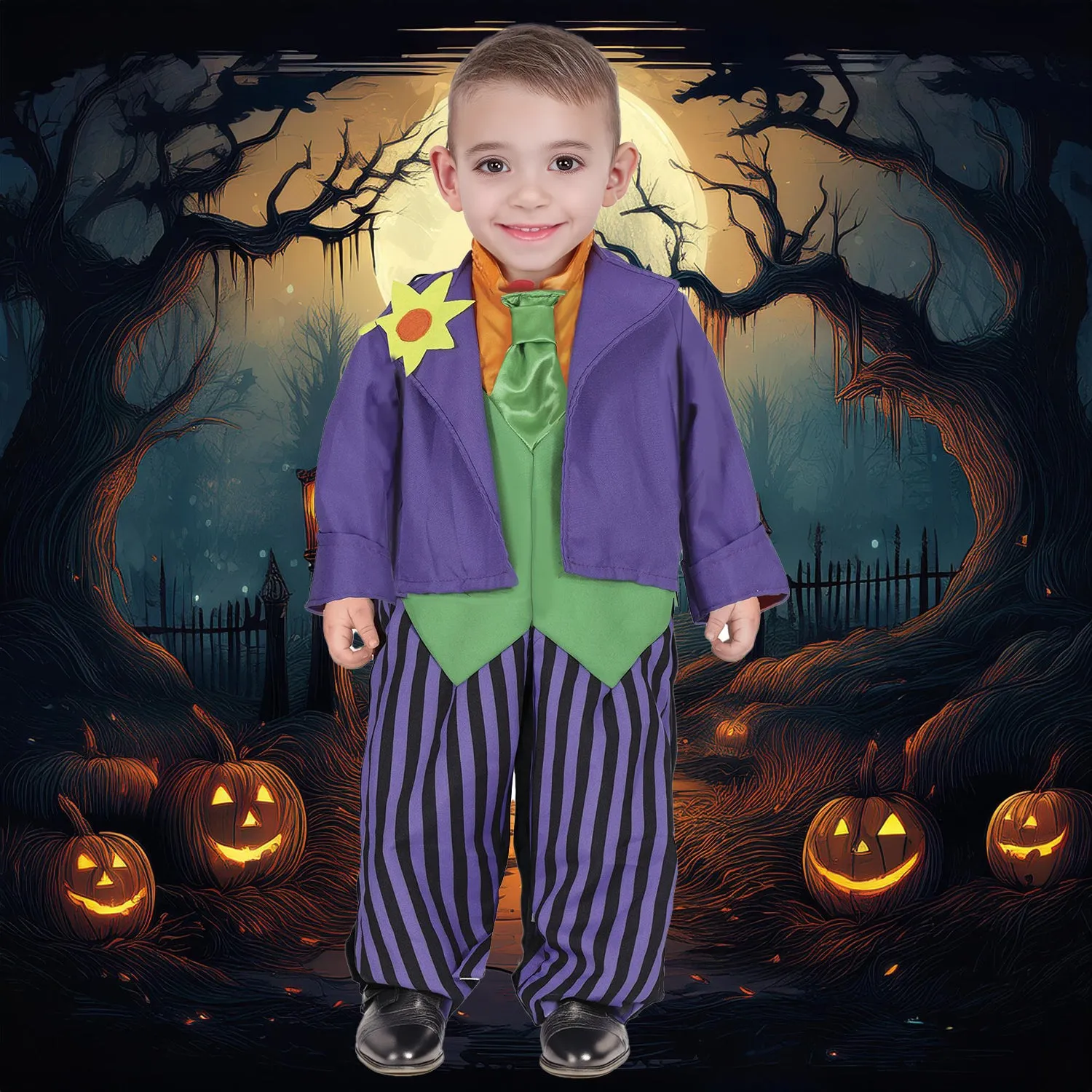 Toddler Joker Halloween Movie Kids Fancy Dress Costume