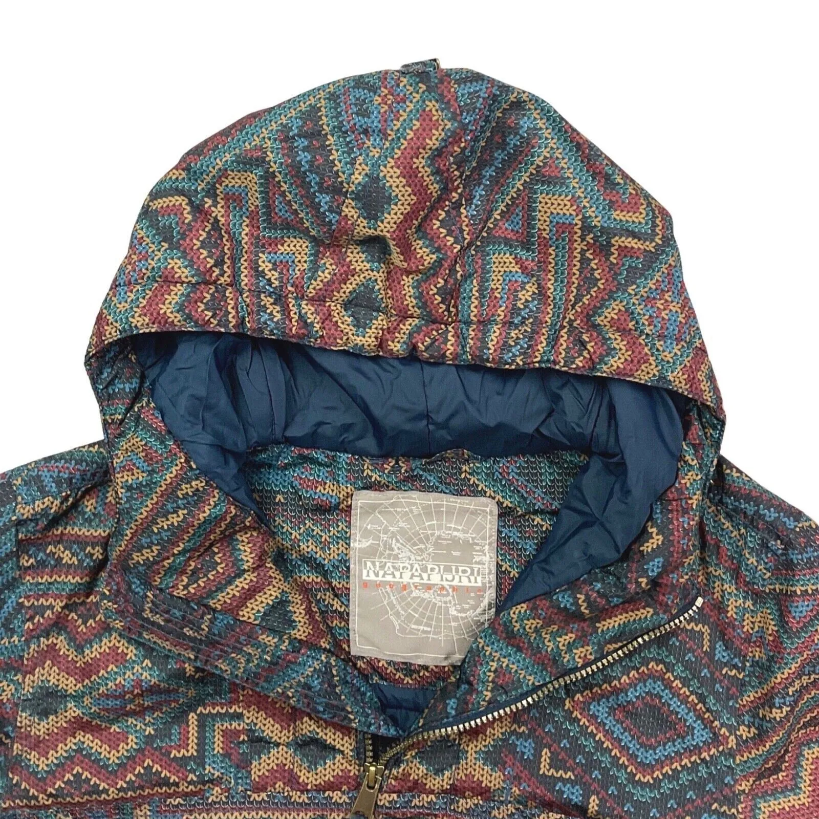 Vintage 90s 00s Napapijri Rainforet Printed Pullover Waterproof Jacket S