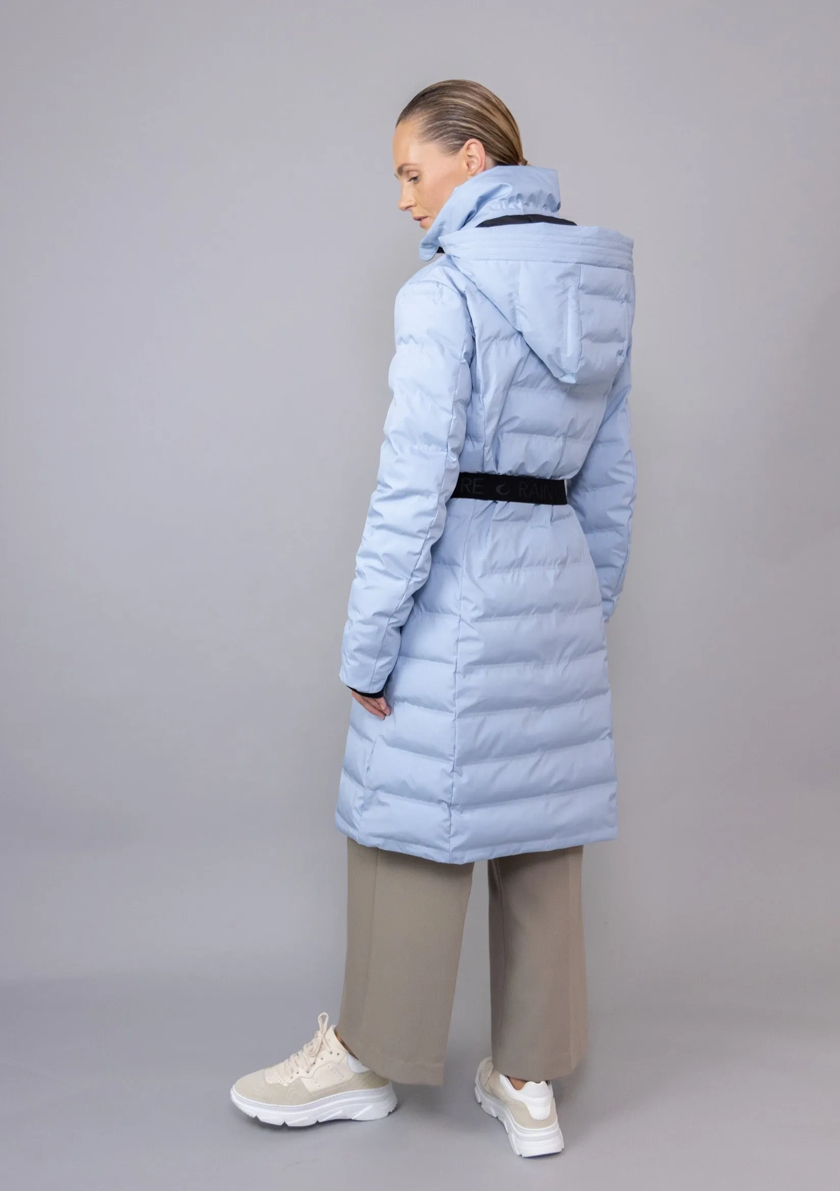 Waterproof Tailored Puffer Jacket  - Light Blue