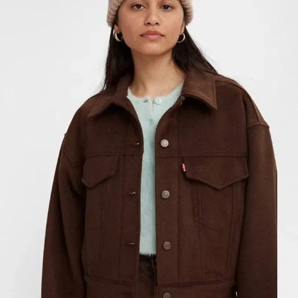 Wool Baby Bubble Oversized Trucker Jacket