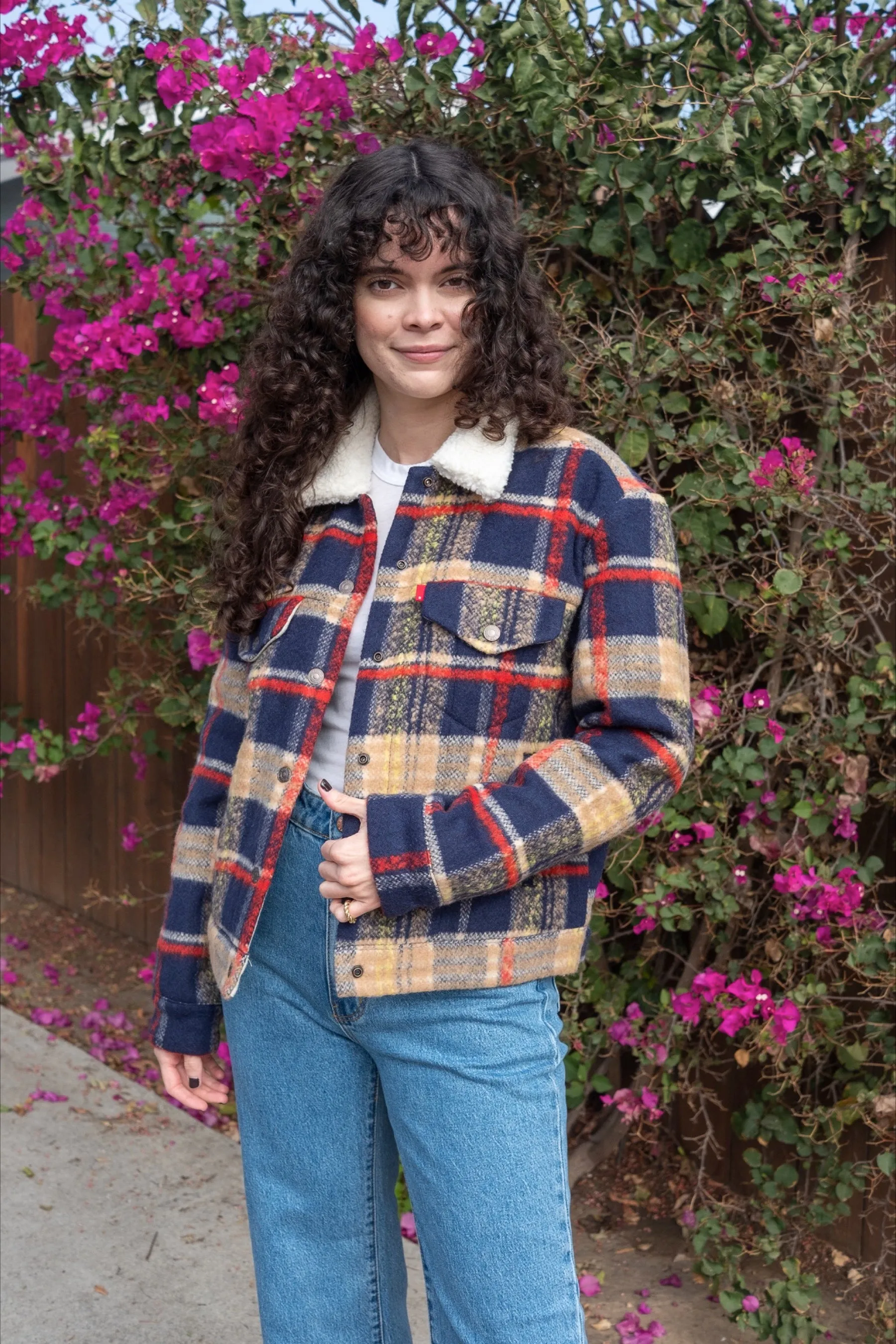 Wool Plaid Trucker Jacket